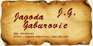 Jagoda Gaburović vizit kartica